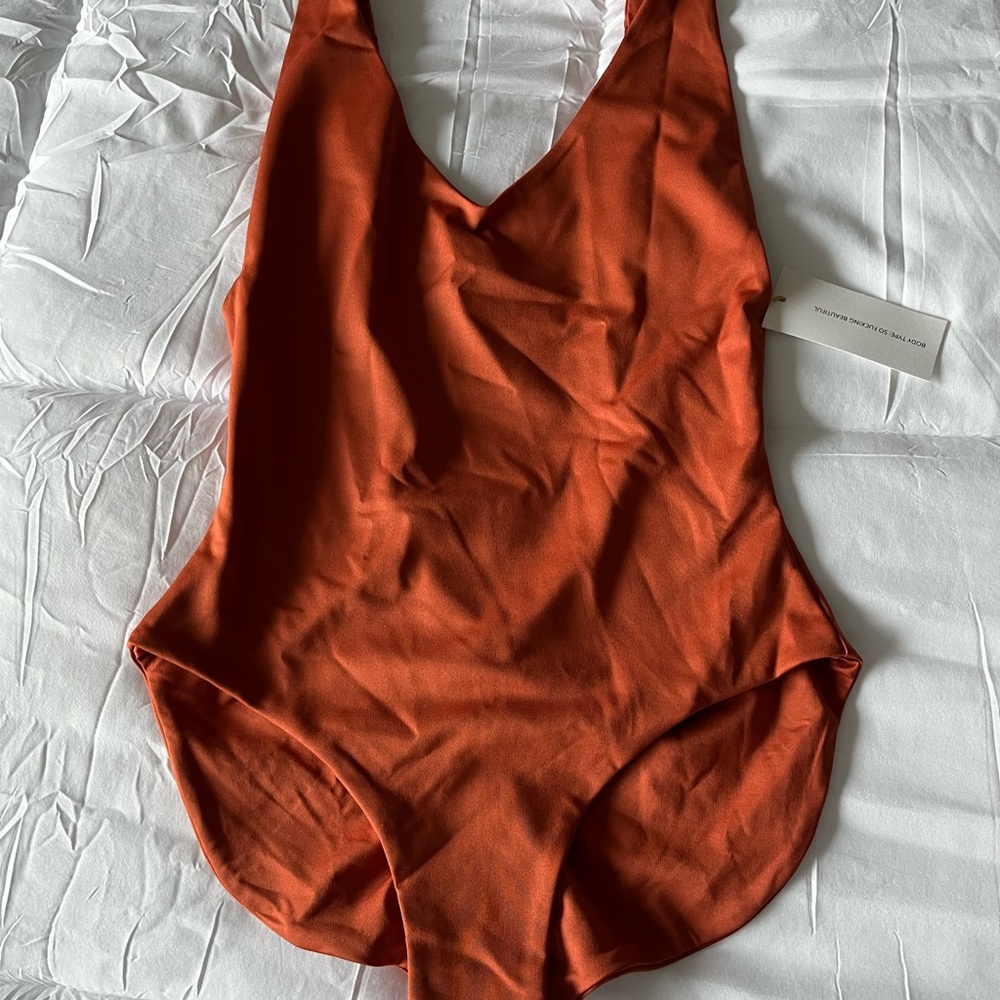 Elegant Rust One-Piece Swimsuit